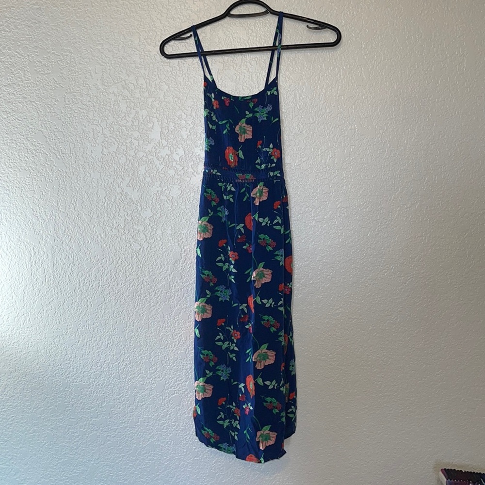 Old navy blue floral kids dress size 14